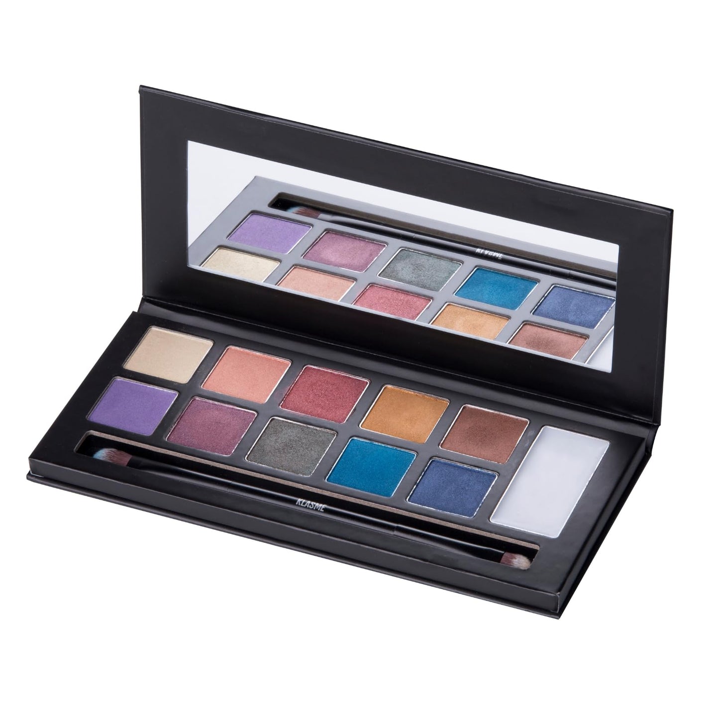 Klasme Endless Party Eyeshadow Palette | 10 Highly Pigmented Shimmer Shades | Vibrant Colors for Bold Looks | Includes Dual-Ended Brush & Primer