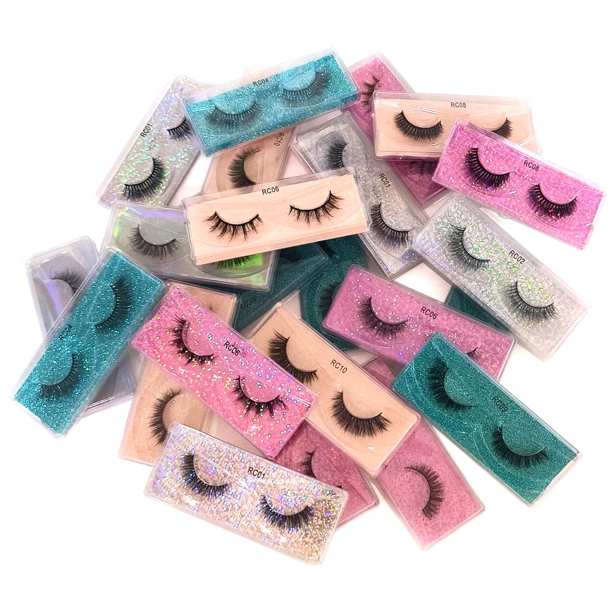 Ellazzle 30 Pairs False Eyelashes Natural, Wholesale 5D Fuffy Volume Lashes, Faux Mink Eyelash Bulk with Portable Boxes