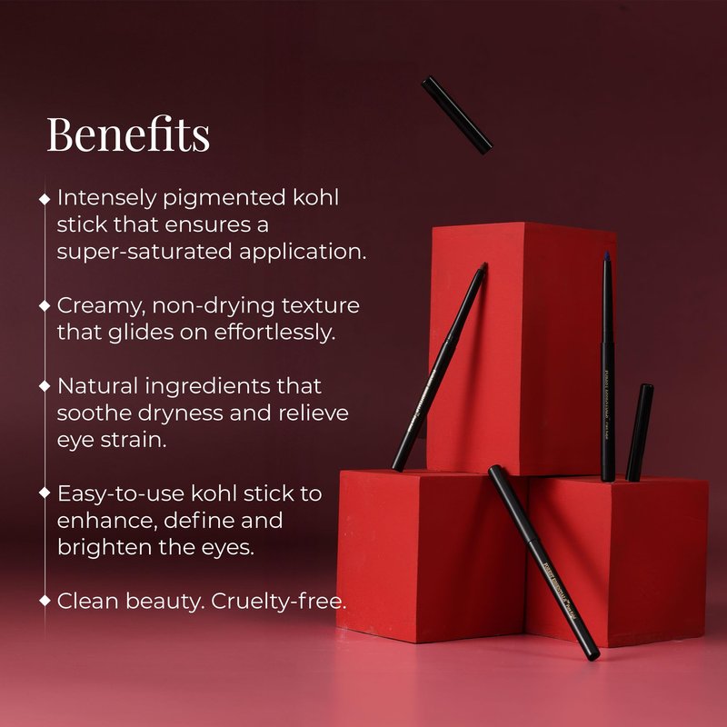 Forest Essentials Charcoal Black Gulaab Khaas Kajal 0.3g