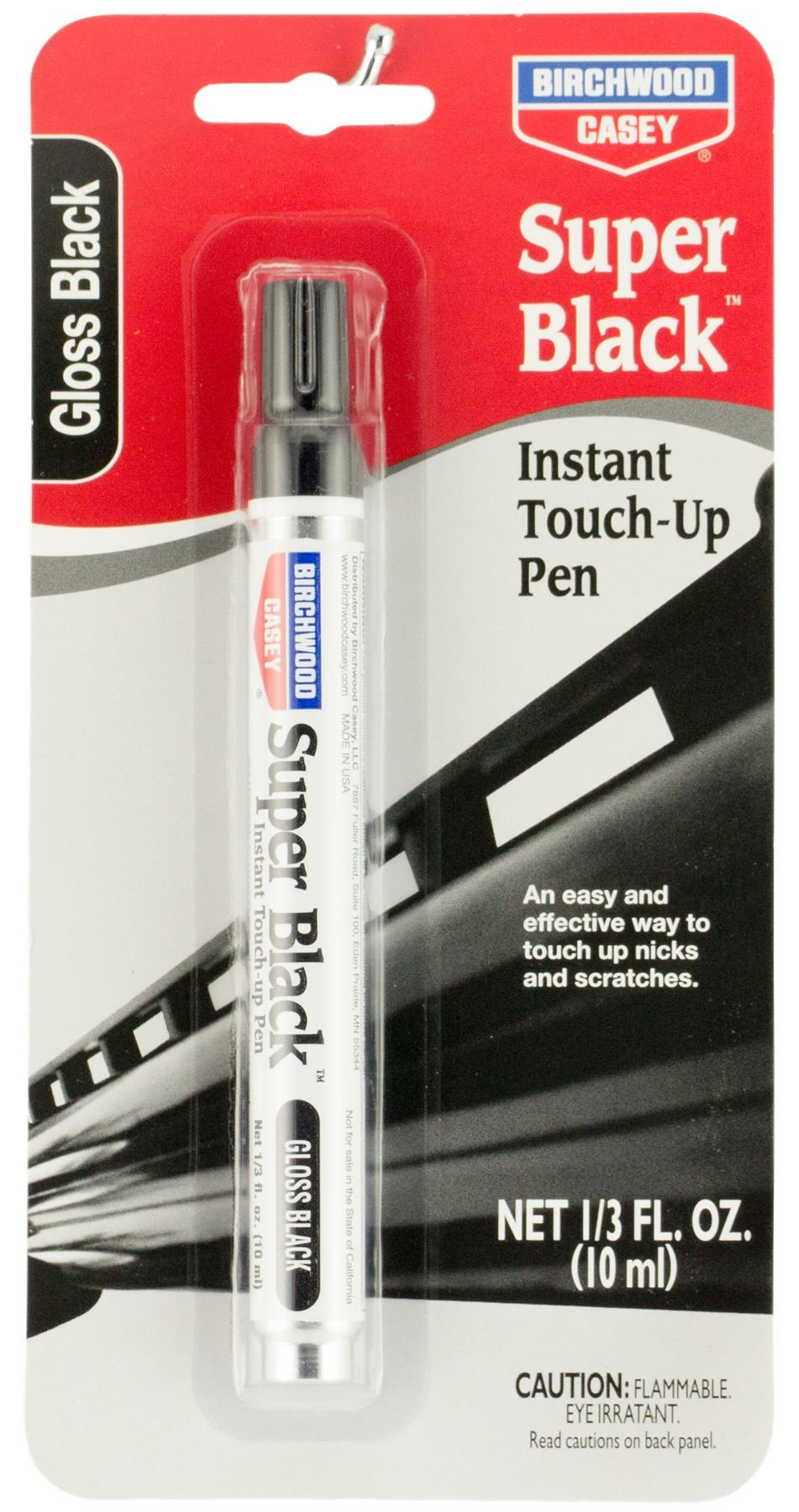 Birchwood Casey Long-Lasting Fast-Drying Super Black Touch-Up Pen for Deep Scratches and Worn Areas, FLAT BLACK, 0.33 OUNCE & Aluminum Black Touch-Up 3 Oz