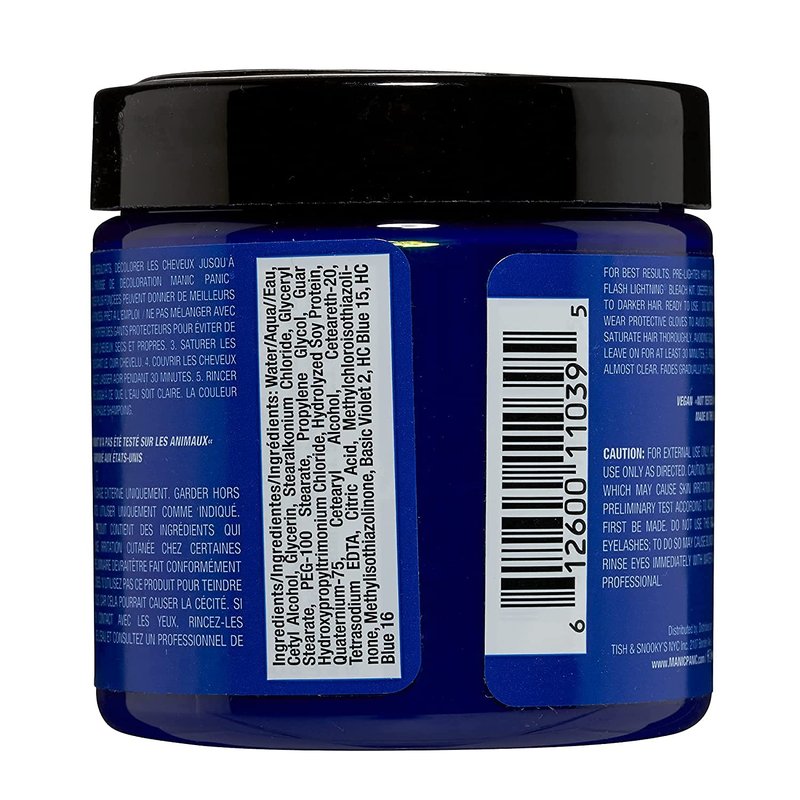 MANIC PANIC Classic Rockabilly Blue Semi Permanent Hair Color - True Neutral Blue Hair Dye for Women & Men That Lasts 4-6 Weeks - Vegan, Ammonia & Cruelty-Free - Create & Mix Custom Shades (4oz / 2pk)