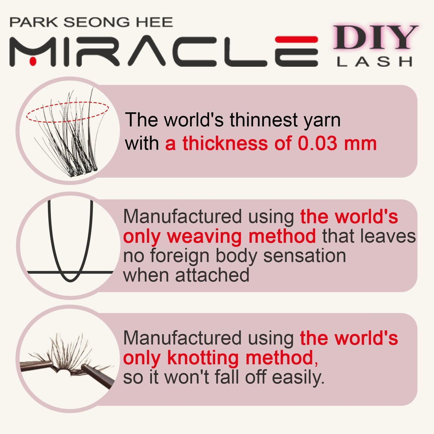 PARK SEONG HEE MIRACLE LASH DIY False Eyelashes, Lash Clusters, Lengthening Wisps 9mm-16mm Contact Lens Friendly, Easy to Apply, Reusable Strip Lashes (E5-280, 12mm) Thickness 0.03mm Lash Clusters