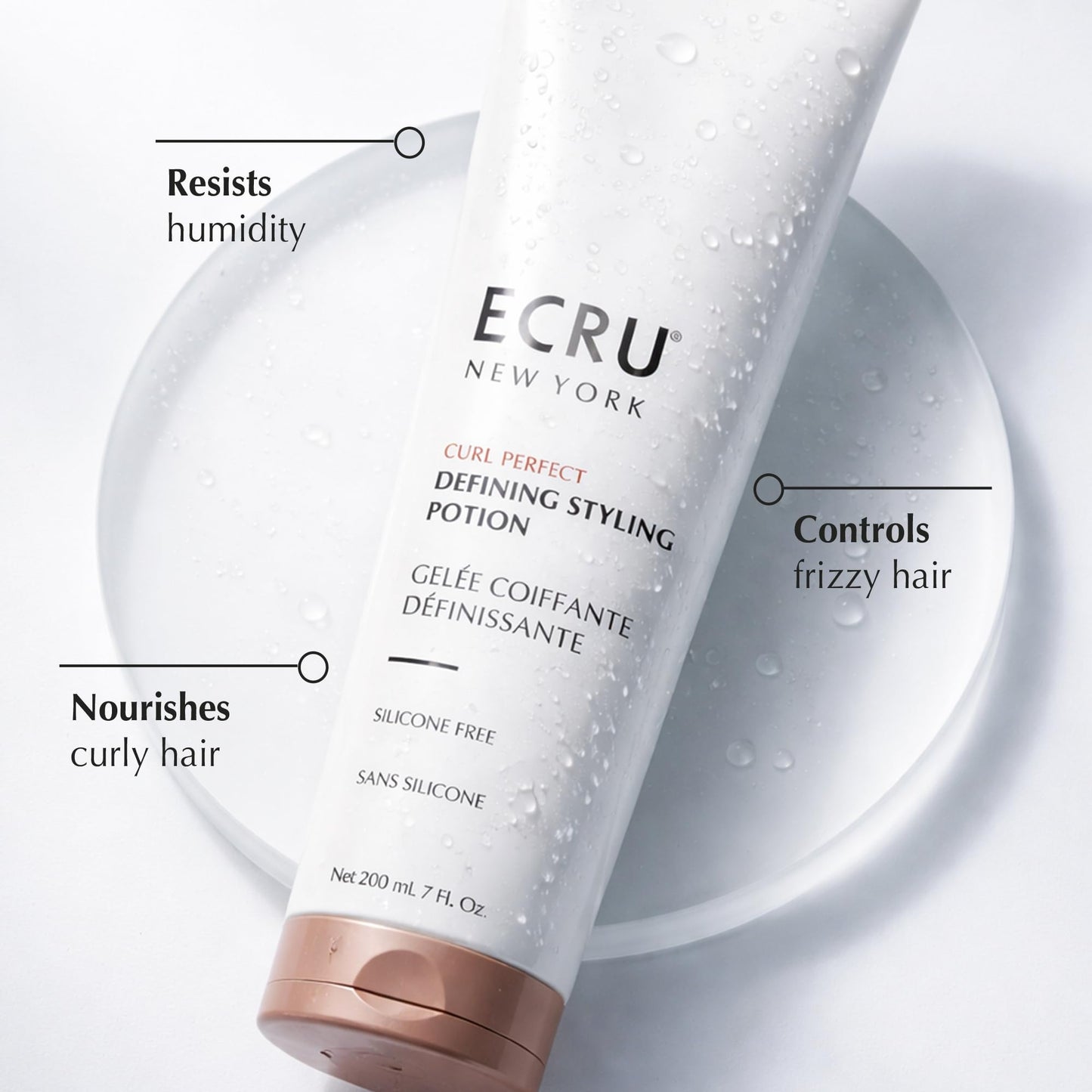 Ecru New York Curl Perfect Defining Styling Potion, Anti Frizz Curl Cream, Curly Hair Styling Cream, 7oz