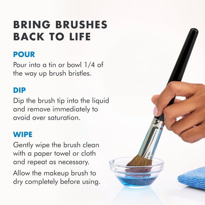 Cinema Secrets Original Blue Vanilla Makeup Brush Cleaner Solution - Professional Cleanser for Makeup Brushes - Quick-Drying, Rinse-Free Formula - Removes Stubborn Waterproof Make Up (2 fl oz)
