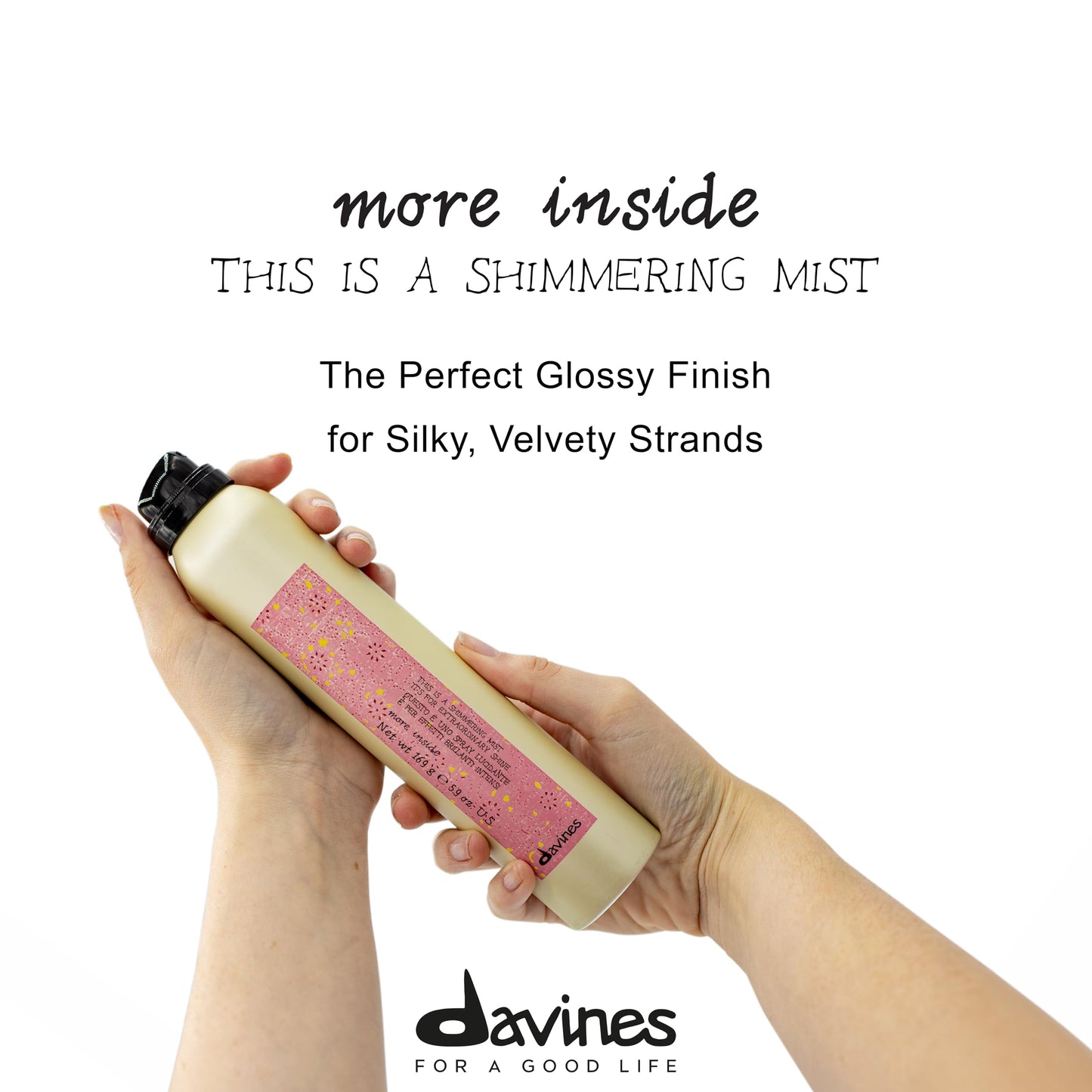 Davines This Is A Shimmering Mist, No Hold Shine & Gloss Spray - Adds Instant Shine & Velvety Feel - Anti-Frizz & Anti-Static Finish, 5.9 Fl Oz