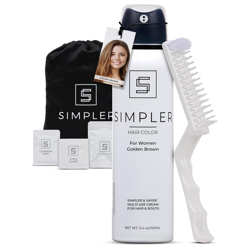 Permanent Ammonia-Free Hair Dye for Women | Natural Gray Coverage - Long-Lasting Golden Brown Color