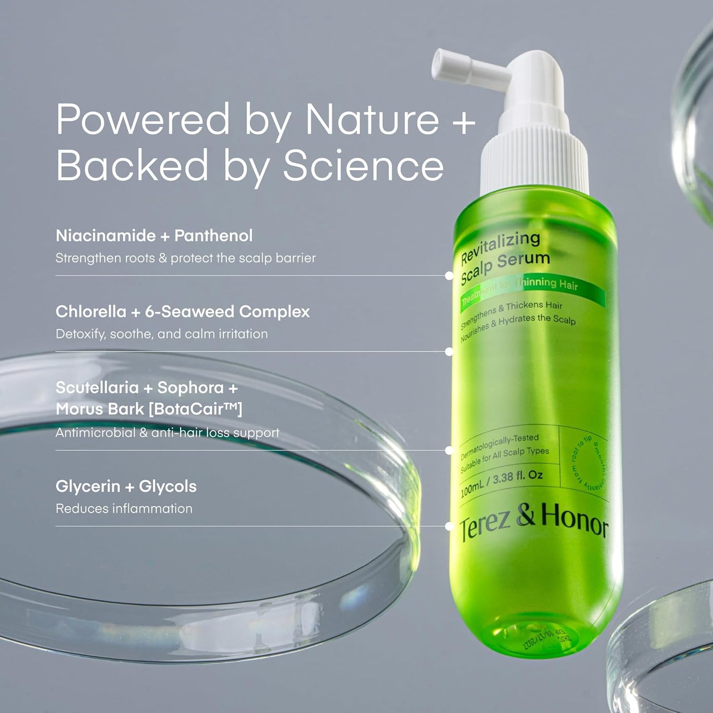 Scalp Serum for Hair Growth Spray - Korean Vegan Treatment for Thinning Hair & Itchy Scalp | Non-Greasy, Lightweight Formula (100 mL)