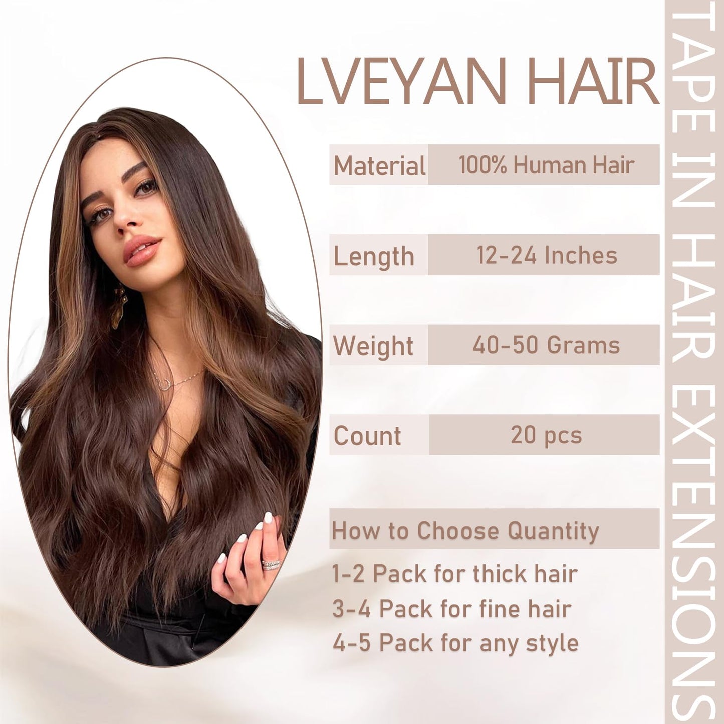 Lveyan 100% Human Hair Tape in Hair Extensions Invisible PU Seamless Skin Weft 16 Inch 50g/pack 20pcs Caramel Blonde Tape in Remy Human Hair Silky Straight Hair Extensions (#27, 16 Inch)