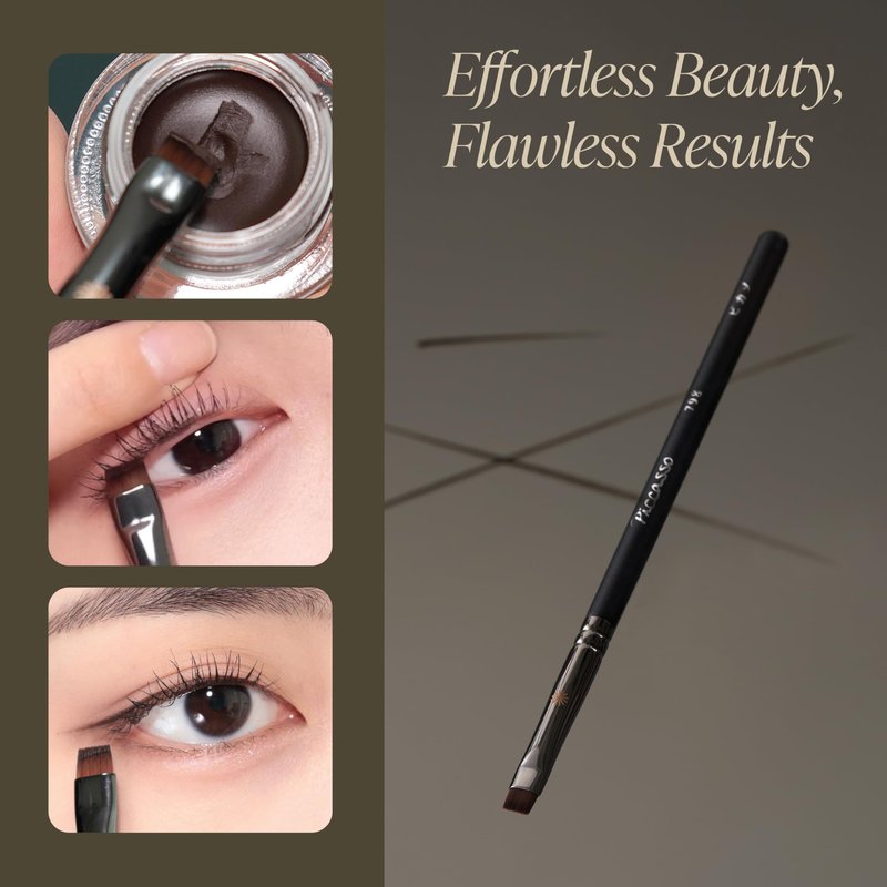 Piccasso 798 Flat Eyeliner Brush – Professional Thin Angled Brush for Gel and Liquid Eyeliner, Soft Bristles for Tightlining and Lash Line, Eye Makeup and Facial Brush from K-Beauty Brand