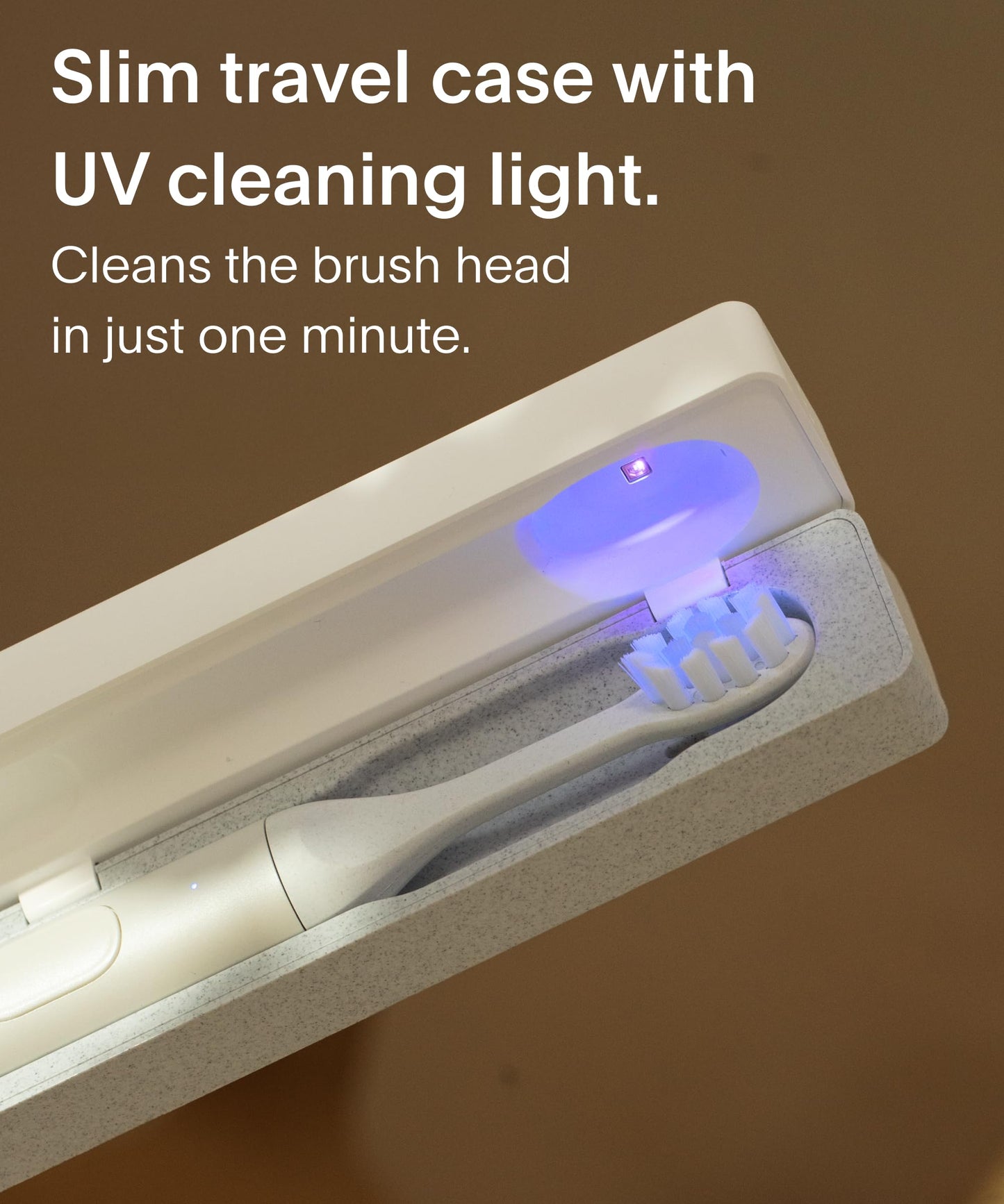 SURI UV Sanitizing Clean & Charge Travel Case (White) - Official Brush Accessory