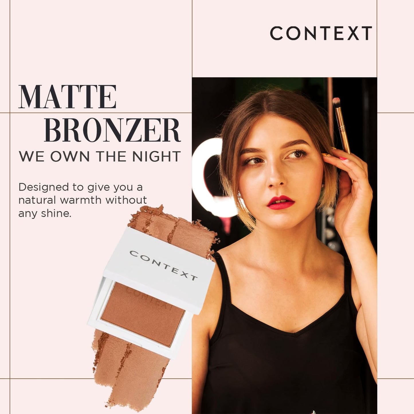 Context Skin Matte Bronzer Powder for Face - Vegan & Cruelty-Free Makeup Long-Lasting Buildable Coverage, Smooth Matte Sun-Kissed Finish - Lightweight Blendable Formula, Shade Speed of Sound for Women