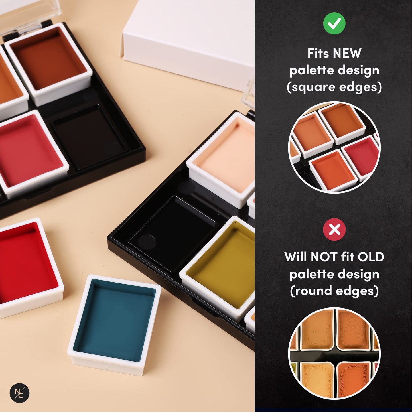 Narrative Cosmetics Alcohol-Activated Refill Pan for Flesh Tone Palette — Single Replacement Makeup Pan, Waterproof Tattoo Cover & SFX Makeup, Highly Pigmented, Skin Tones