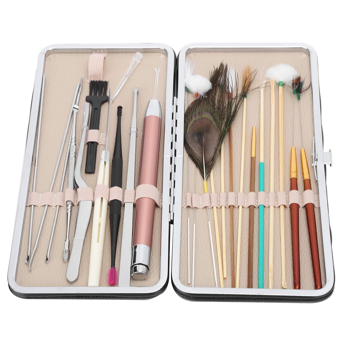 Ear Wax Tool, 23 Kinds of Tools Spiral Double‑Ended Ear Picks Comfortable Ear Wax Removal(23 Classic Black Ear Pick Sets)