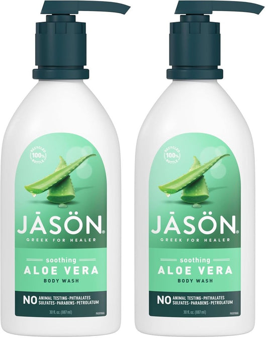 Aloe Vera Body Wash & Shower Gel - Soothing Formula for All Skin Types | 30 Oz (Pack of 2)
