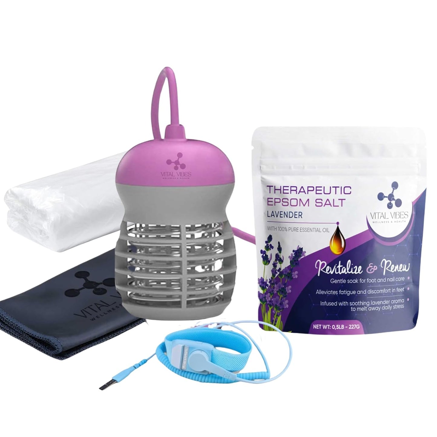 Ultimate Ionic Foot Bath Detox Replacement Kit | Array, Epsom Salt, Basin Liners & Accessories
