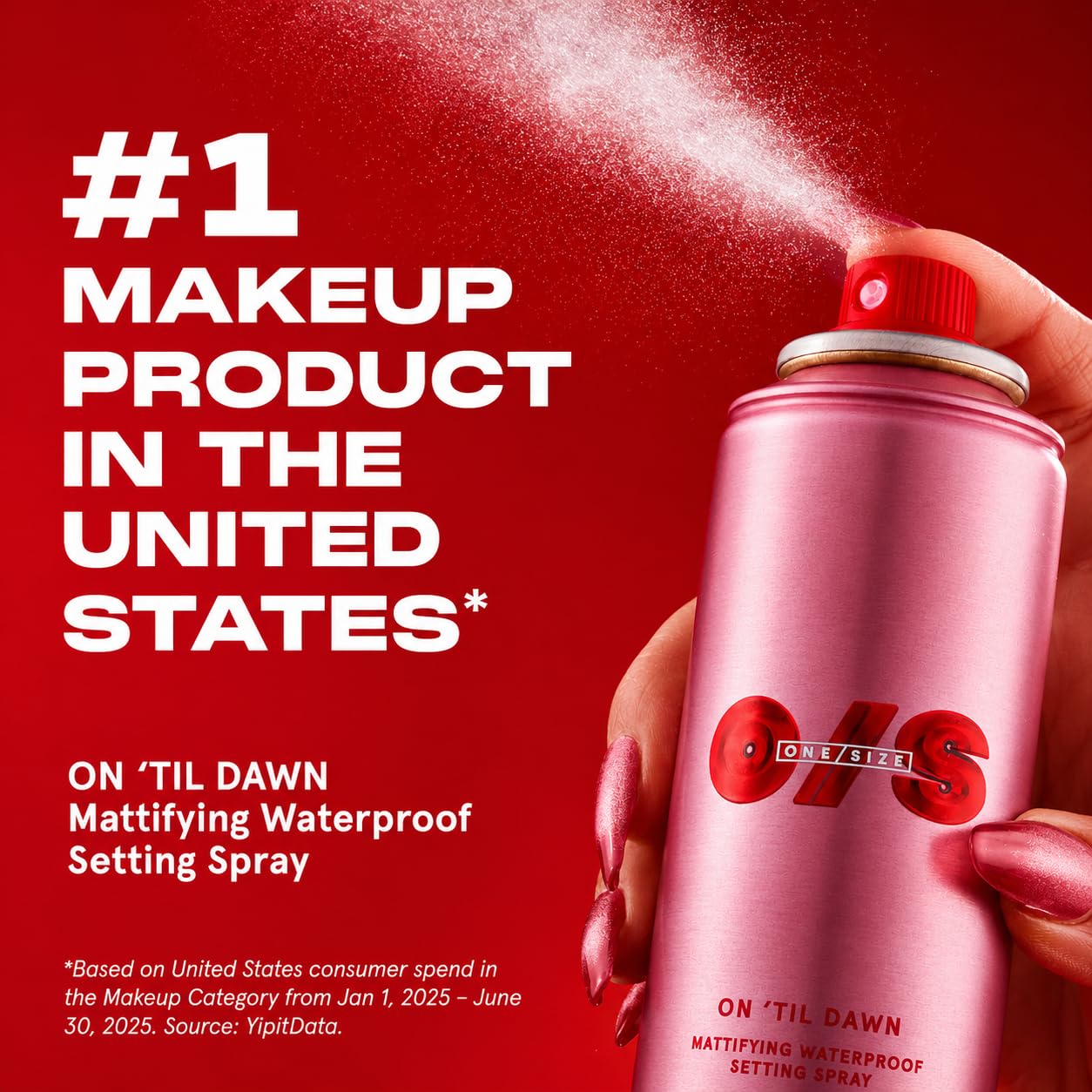 One Size by Patrick Starrr On 'Til Dawn Travel Size Mini Mattifying Waterproof Setting Spray for Long Lasting Face Makeup, All Day Matte Finish, Light Finishing Spray