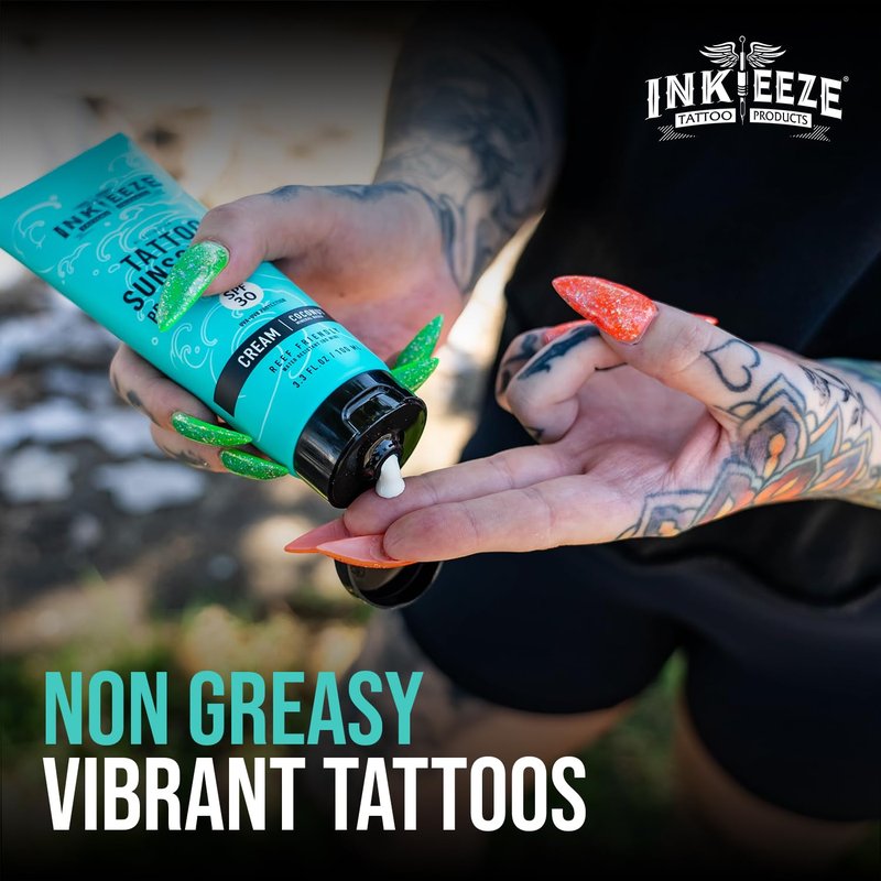 Tattoo Ointment & Sunscreen Bundle - Green Ink Shield SPF30 | 3.3oz Each