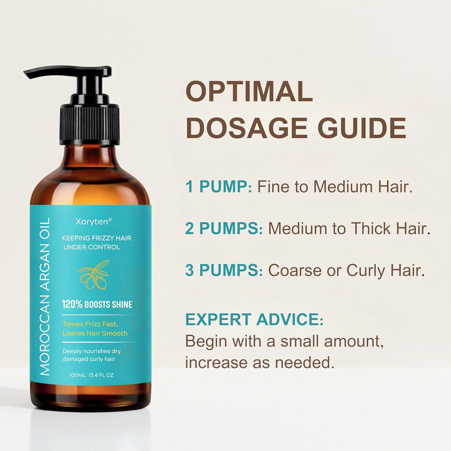 Moroccan Argan Oil - Nourishing Hair Oil for Frizzy, Curly & Damaged Hair - 100ML/3.4 Fl Oz