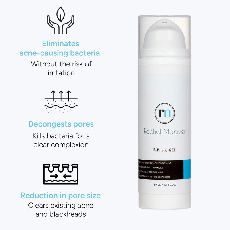 RM Benzoyl Peroxide Face & Body Gel 5% Medical grade Micronized benzoyl peroxide (without the prescription) acne treatment