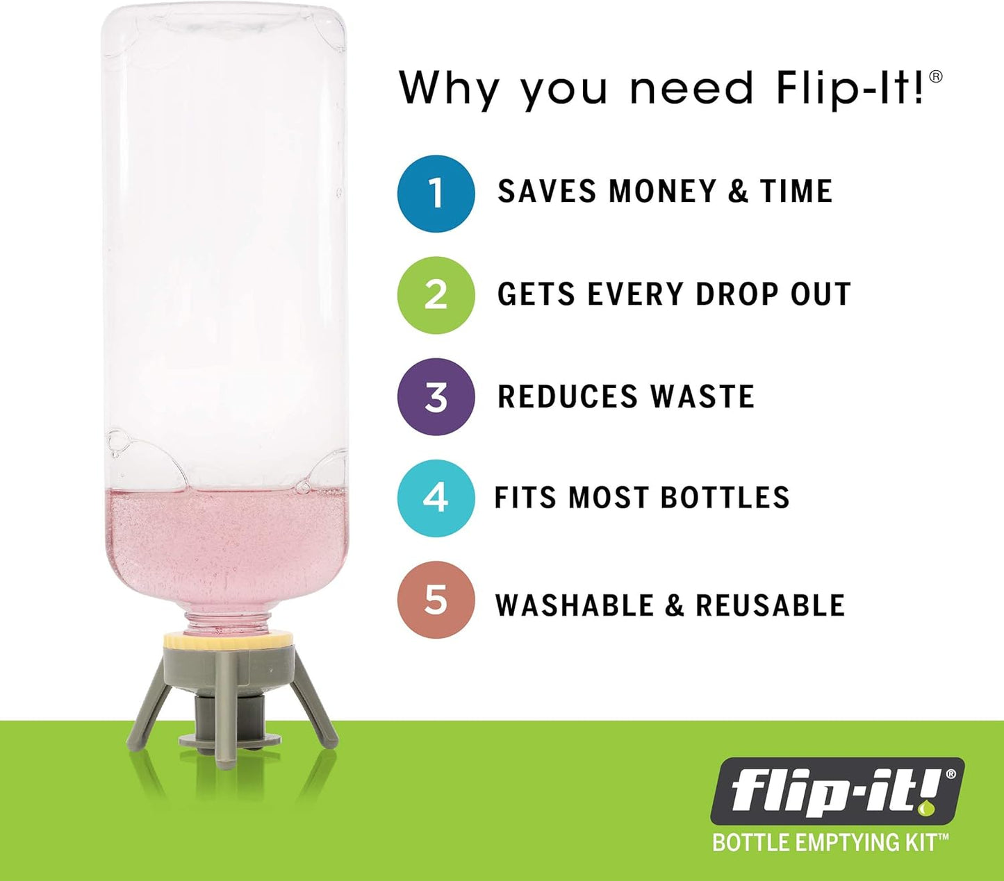 Flip-It! Bottle Emptying Kit - Maximize Every Drop from Nivea, Eucerin & Aquaphor | 6 Pack, Pastel Colors