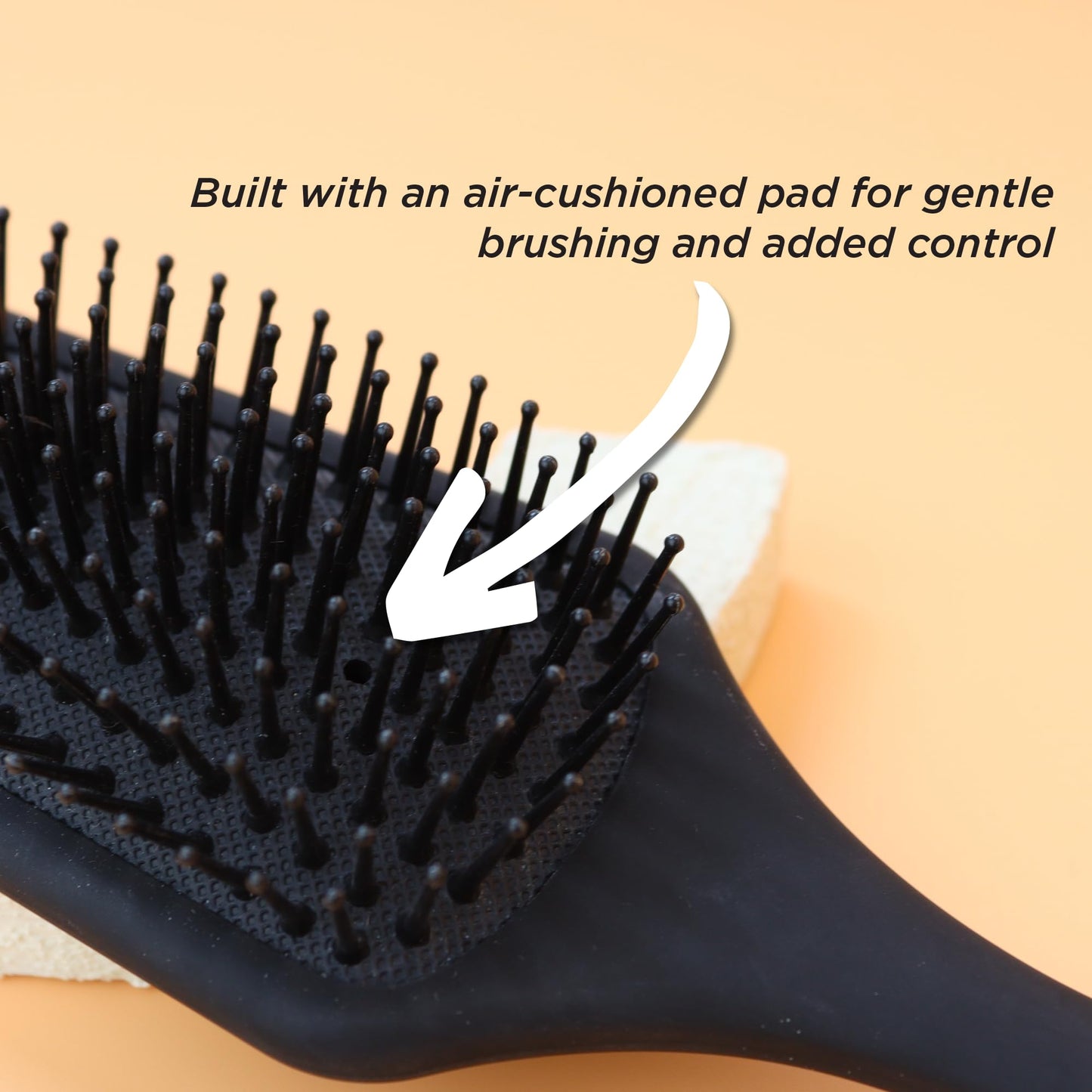 Denman (Black) Mini Paddle Cushion Hair Brush for Blow Drying, Detangling & On the Go Travel - Comfortable Styling, Straightening & Smoothing - For Women and Men, D84