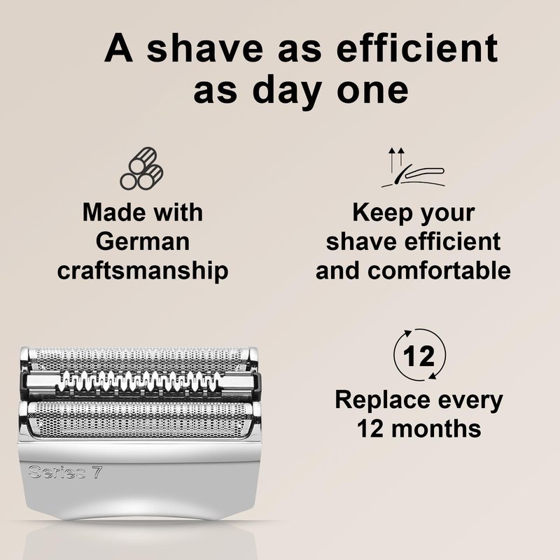 Series 7 70S Replacement Head for Foil Shaver Compatible with Braun Series 7 Shavers 720, 750CC, 760CC, 790CC, 9565 (2 Pack)