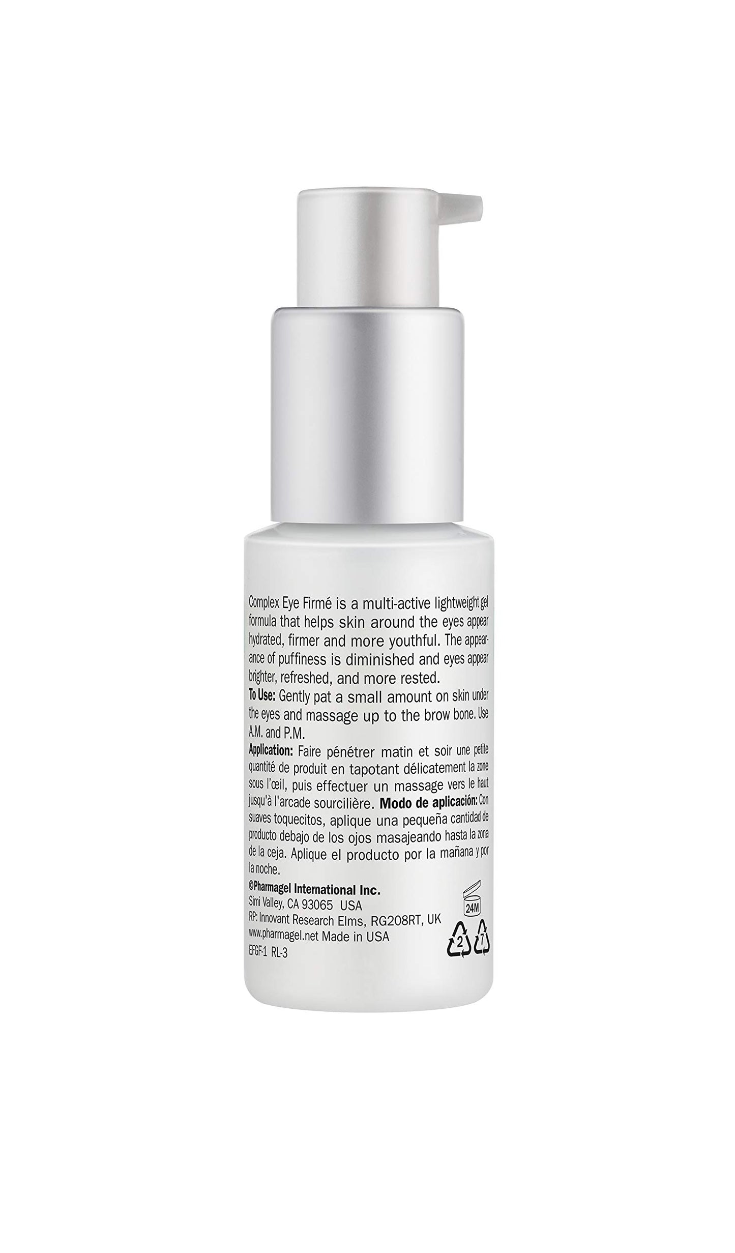 Pharmagel Eye Firme | Eye Gel for Natural Firming, Puffiness, and Wrinkles | Dark Circles Under Eye Treatment | Under Eye Bags Treatment - 1 fl. oz.