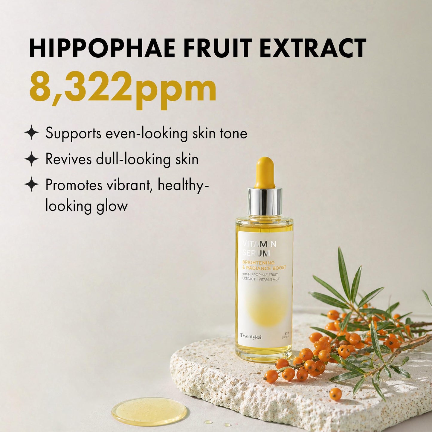 TWENTY KEI Vitamin Serum for Face, Korean Brightening Serum for Dull-Looking Skin, Lightweight Glow Serum for Radiance & Even-Looking Tone, Daily Facial Serum, 2.02 Fl Oz