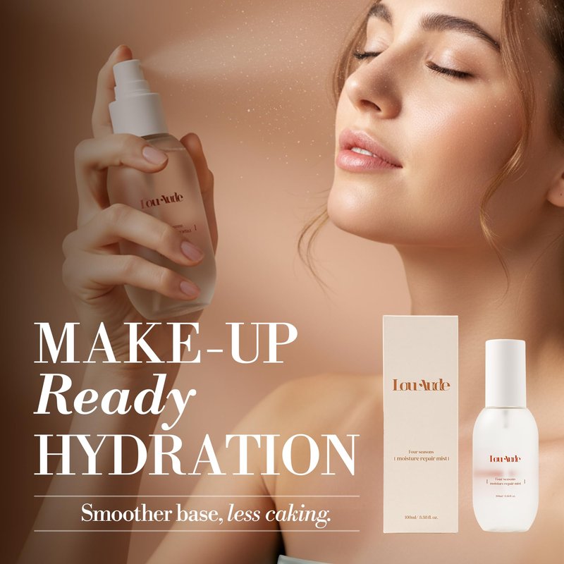 LOUAUDE Four Seasons Moisture Repair Mist, Vegan Hydrating Face Mist for All Skin Types, Makeup-Prep & Daily Comfort, 100 ml / 3.38 fl oz