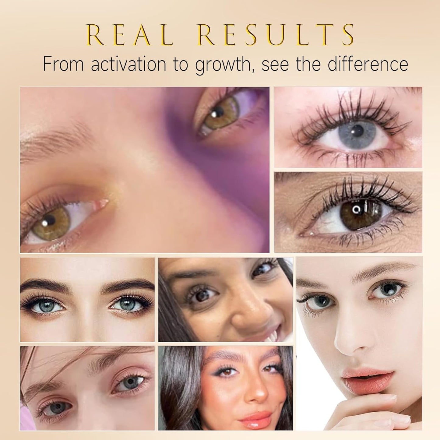 Eyelash & Eyebrow Growth Serum – 15 Plant Extracts for Longer, Denser & Fuller Lashes & Brows, Boosts Natural Hair Development,eyelash serum,Hypoallergenic Oil-Free,lash growth serum (PURE GOLD)