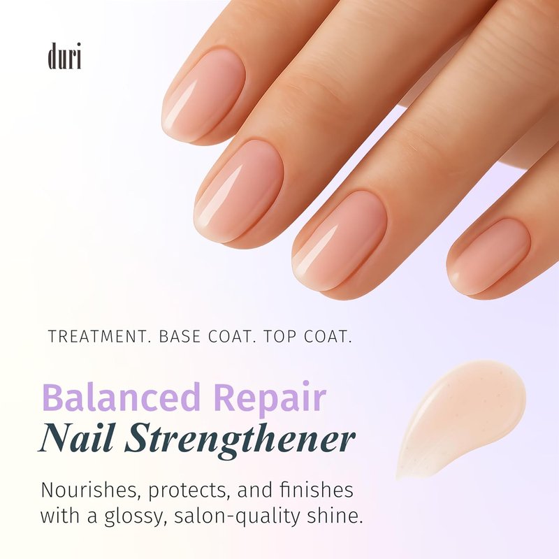 Duri Rejuvacote 2 Nail Growth Base & Top Coat - Strengthening Nail Hardener for Peeling & Fragile Nails | 15ml