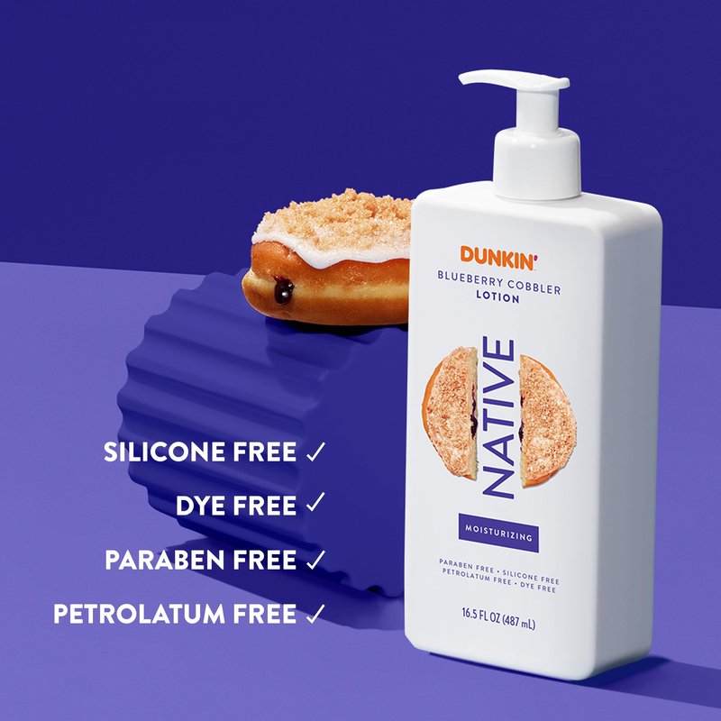 Native Body Lotion, Dunkin Blueberry Cobbler, Moisturizer for Dry Skin with Plant-Based Ingredients, 16.5 oz