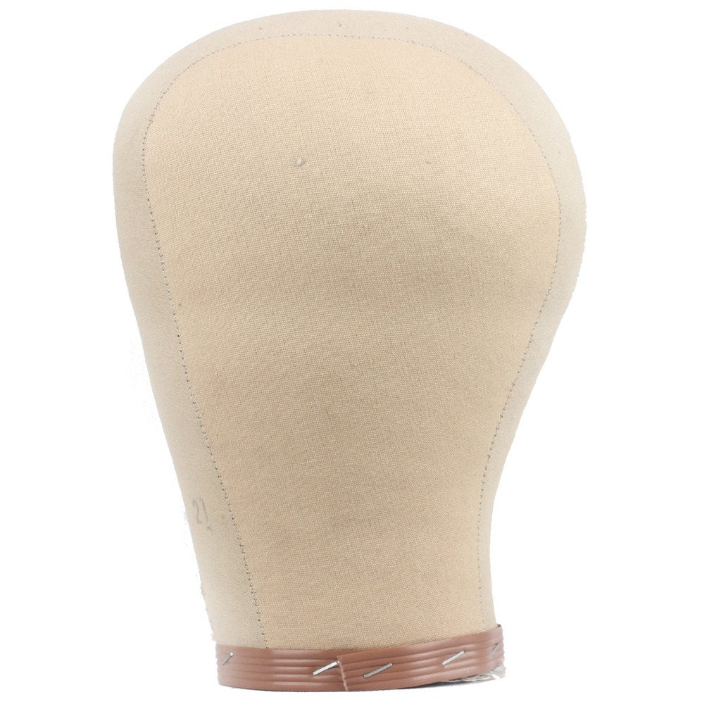 Canvas Cork Wig & Hat Block Stand - 19" Adjustable Display Holder