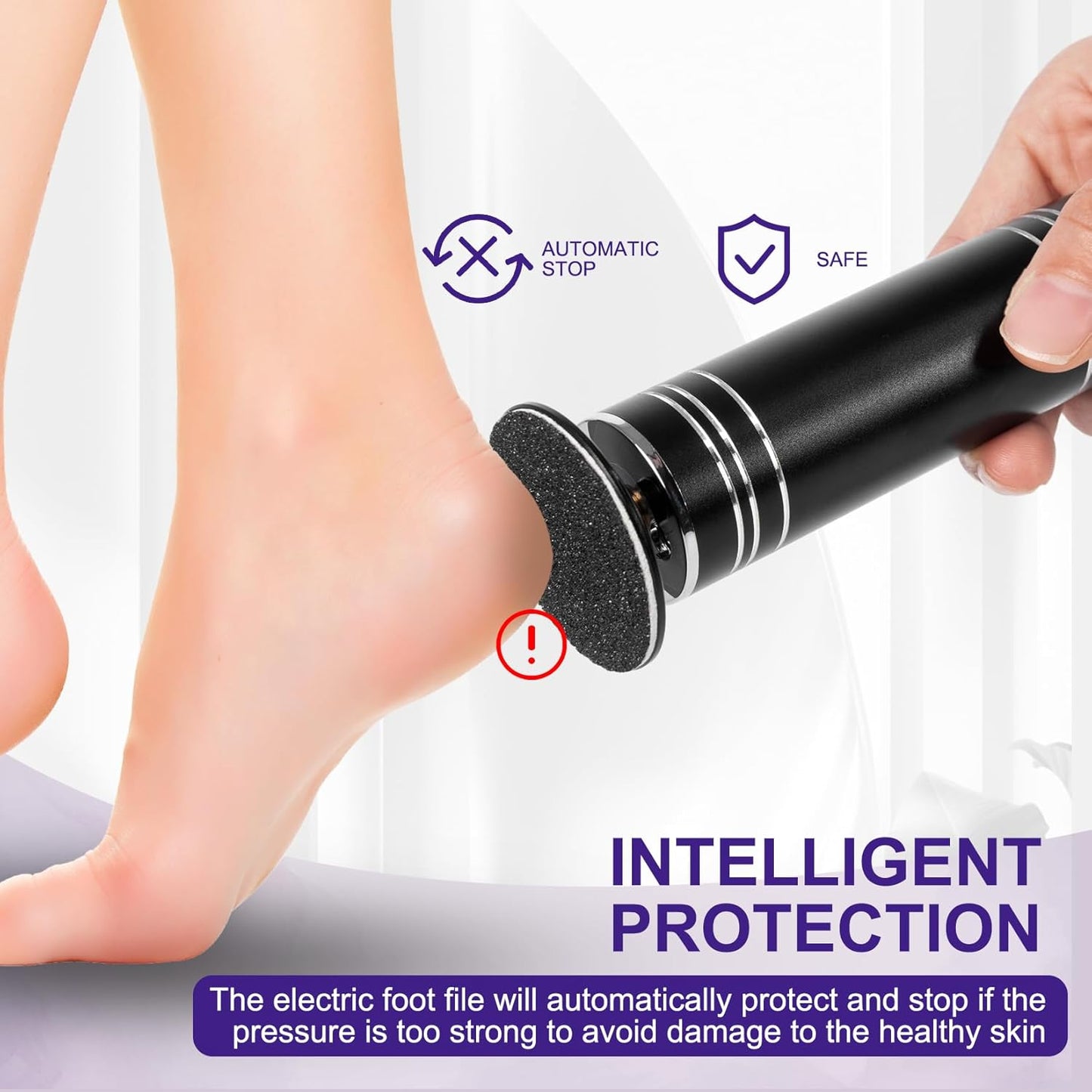 Electric Callus Remover - 1000RPM Professional Aluminum Foot File with 60 Sandpaper Discs | Pedicure Tool for Home Use