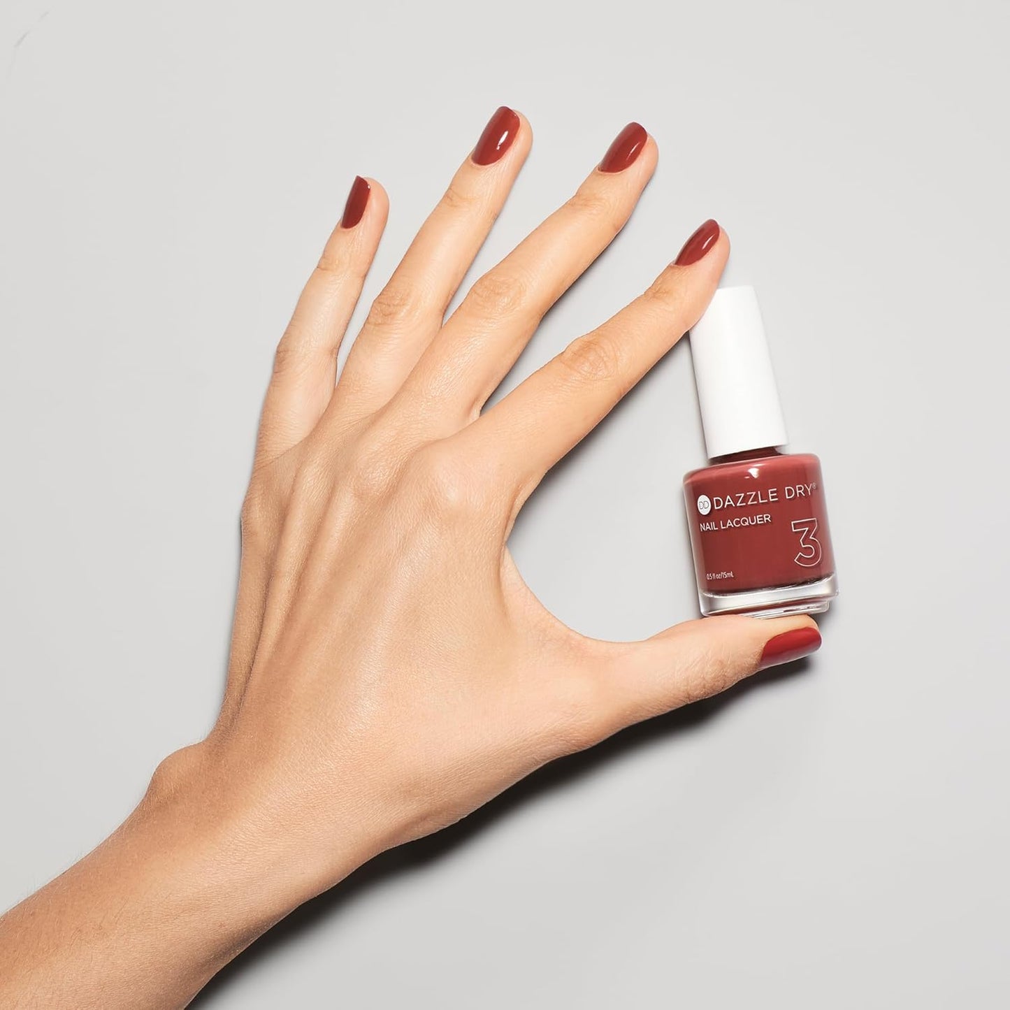 Dazzle Dry Nail Lacquer - Cinnamon Spice Full-Coverage Cream | Cozy Muted Red (0.5 fl oz)