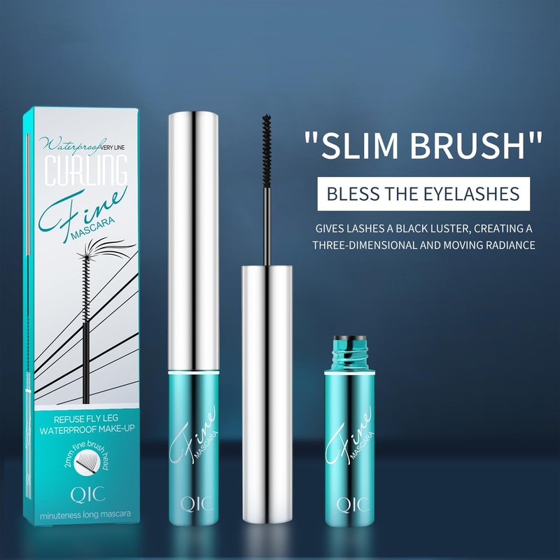 4D Ultra Fine Black Mascara for Fine Short Eyelash, Lengthening & Thickening Mascara for Women, 2.5 mm Brush, No Clumping, Long-lasting