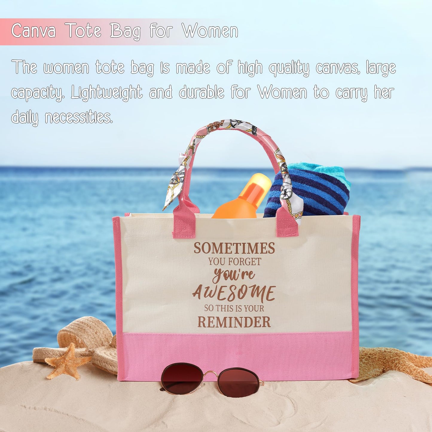 Christmas Gift baskets for Women, Christmas Gift Sets for Mom, Her, Wife, Girlfriend, Care Package for Women, Birthday Unique Gifts, Holiday Gifts Basket with Canvas Tote Bag Sock Tumbler Flower Pink
