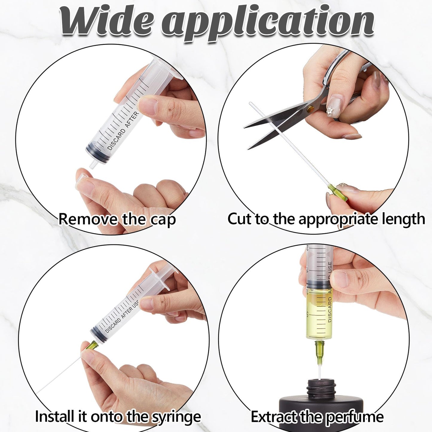 Perfume Decanter Kit with Transfer Tools, 6 Pack 50 ml Empty Refillable Glass Atomizer Spray Bottles, Portable Travel Refill Set with Funnels & Syringe for Cologne, Lotion & Fragrance (Black)