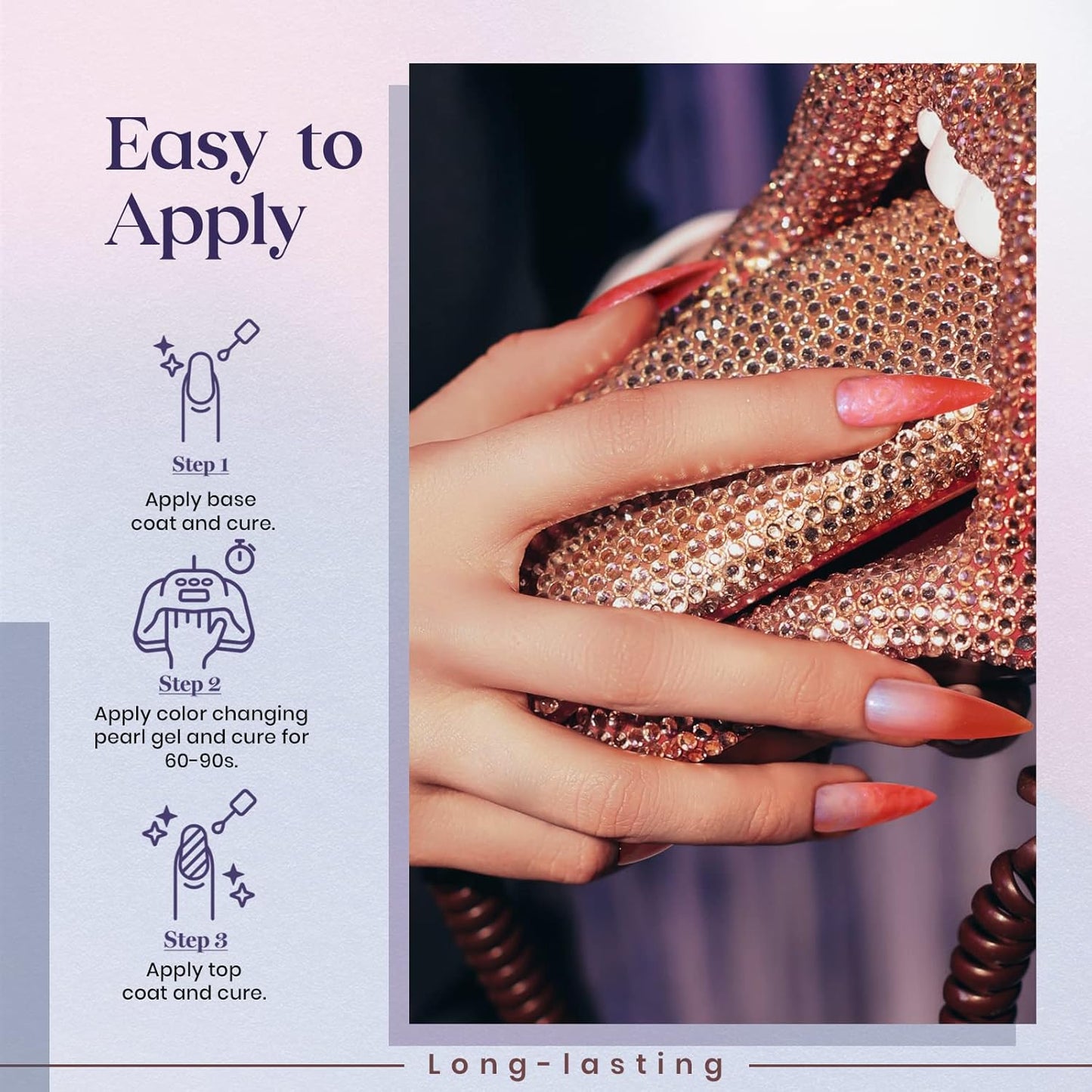 MIZHSE Color Changing Nail Polish - Pearl Glitter Thermal Gel | 6 Soak-Off Shades for DIY Manicure