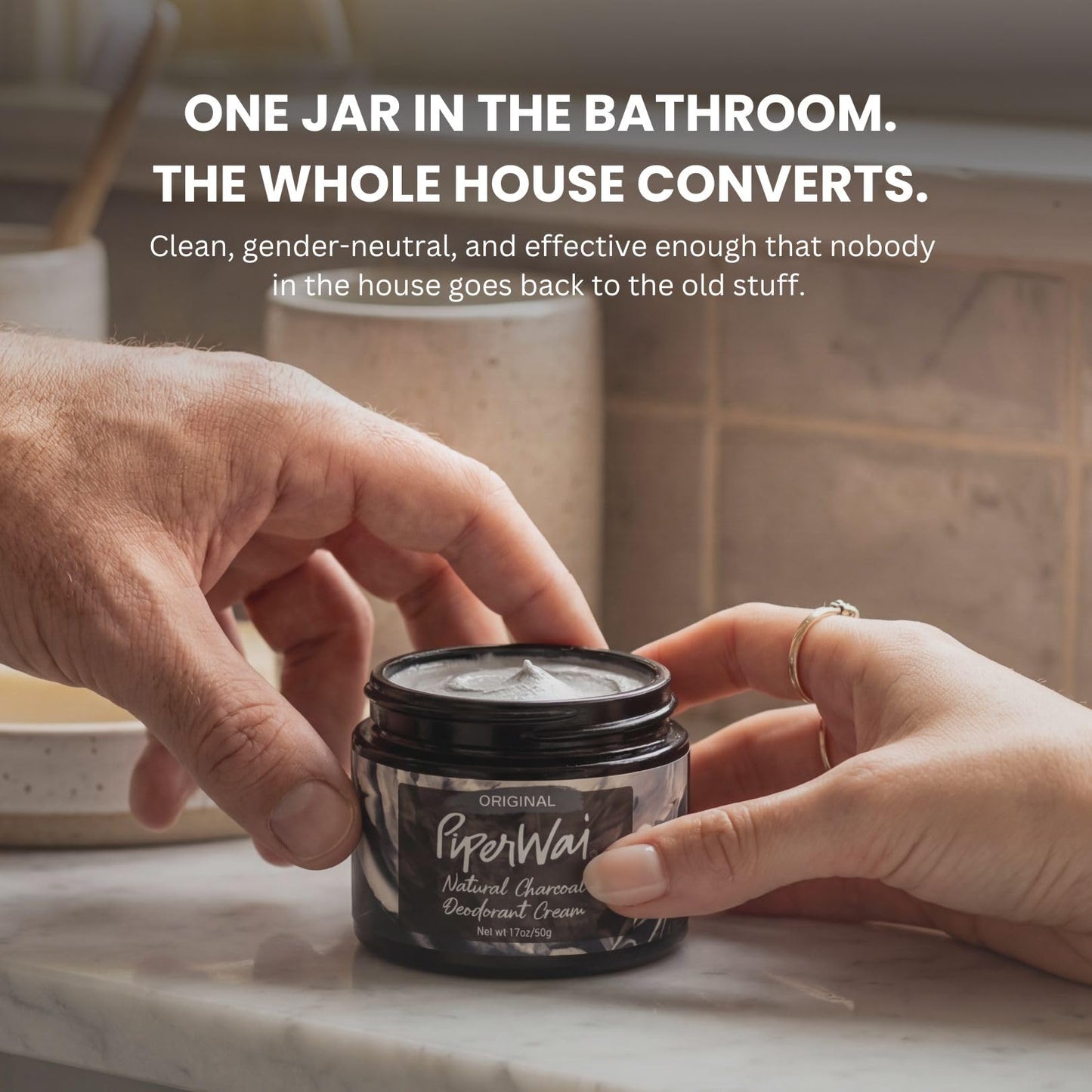 PiperWai Natural Deodorant w/Activated Charcoal | Odor Protection, Vegan, Aluminum Free, Shark Tank Product for Women & Men | Great for Travel, & Gifts | Scented Jar & Scented Stick Combo