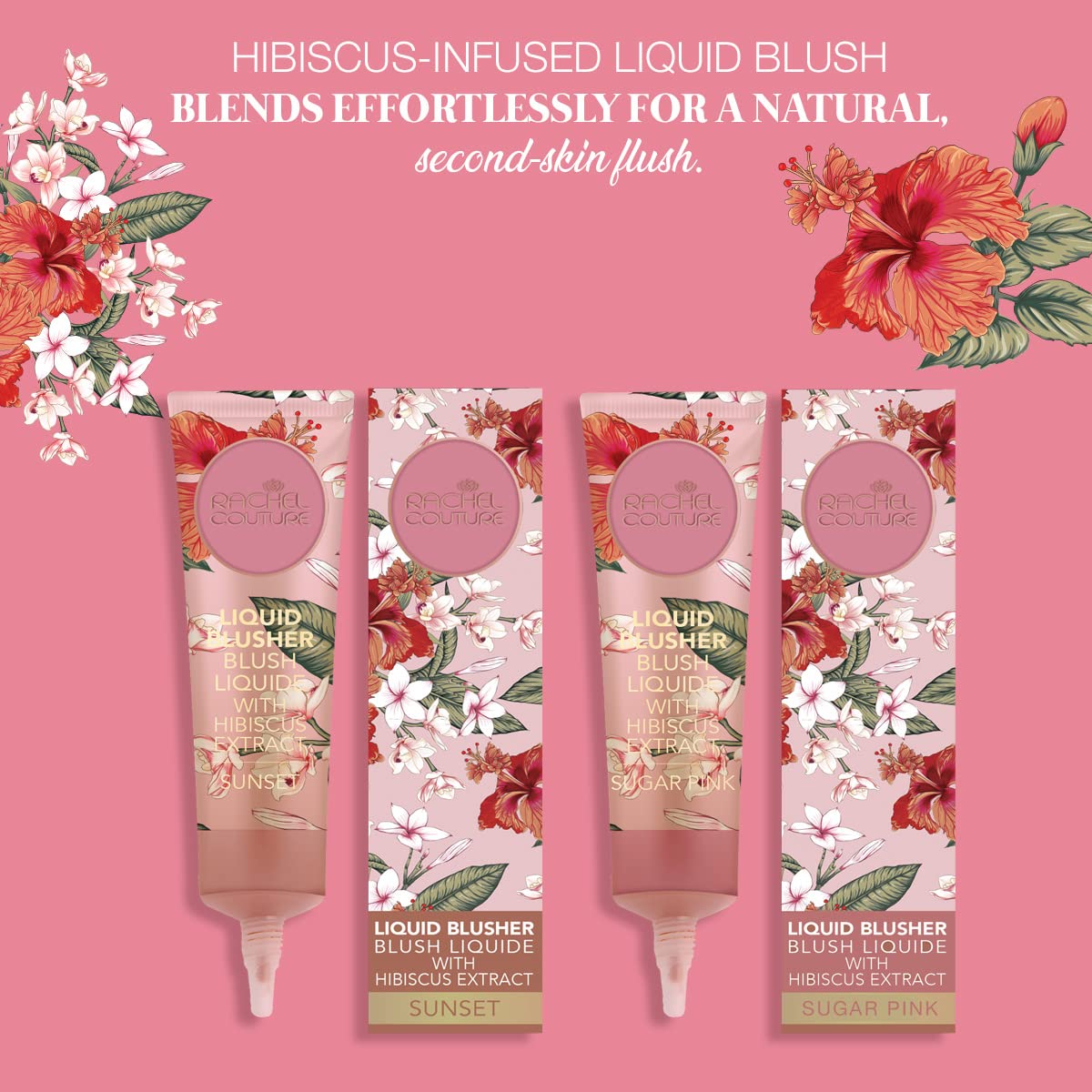 Liquid Foundation & Blush Bundle - Vegan, Cruelty-Free, Infused with Arnica & Hibiscus | Cashew & Sunset Shades