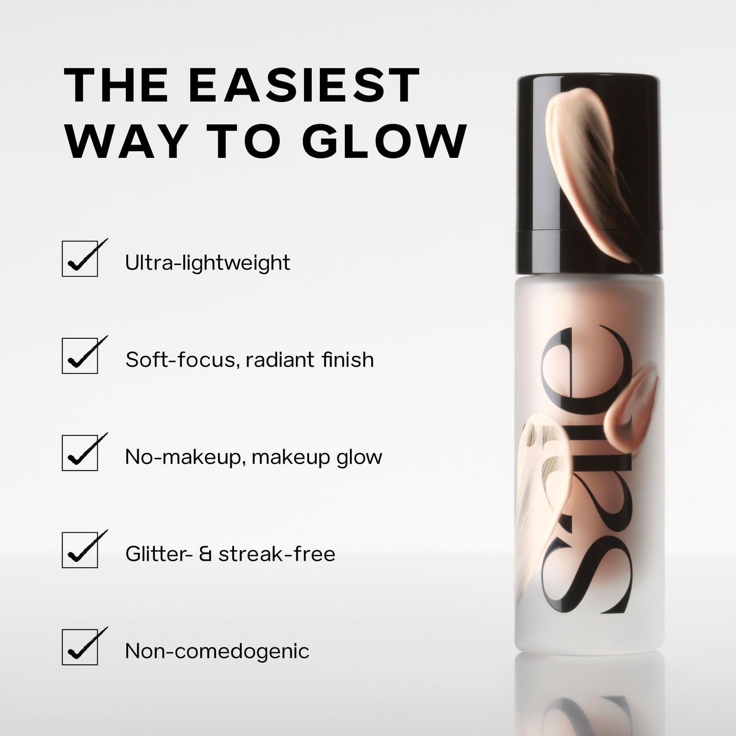 Saie Glowy Super Gel - Hydrating Makeup Primer and Illuminating Glow Serum Enriched with Vitamin C and Squalane Oil - All-Over Liquid Highlighter Makeup for Instant Glass Skin - Sunglow (1 oz)