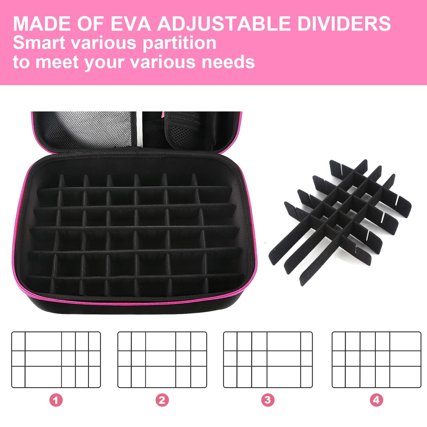 Nail Polish Organizer Case, 42+ Bottles Nail Polish Storage Supplies Organizer Nail Bags Box Organizer Carrying Case for Nail Stuff, Tool, Nail Kit Bag Box Holder for Salon Home DIY Nail Tech Gift