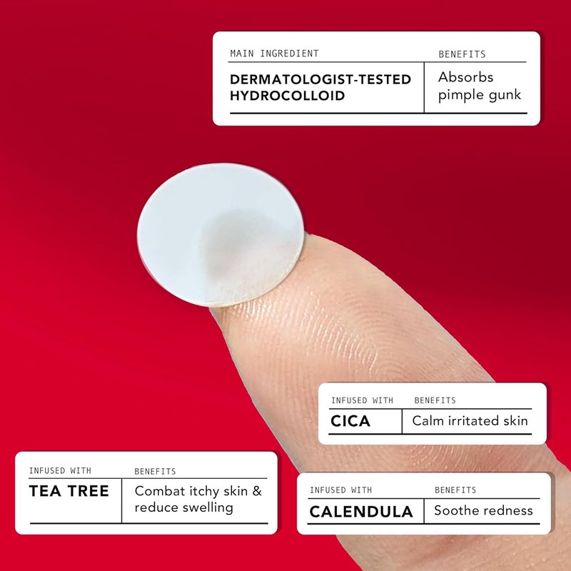 AVARELLE Pimple Patches - Hydrocolloid Acne Treatment with Tea Tree Oil | 80 Count, Vegan & Cruelty-Free