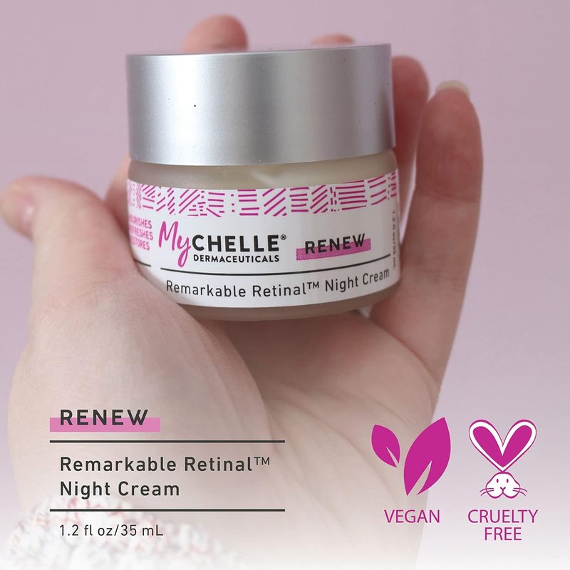 MyChelle Dermaceuticals Retinal Night Cream - Nutrient-Rich Moisturizer with Vitamin A for All Skin Types | 1.2 Fl Oz