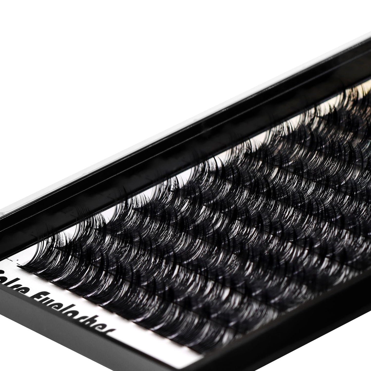 Dedila 120 Clusters Individual False Eyelashes Wide Stem D Curl Handmade Dramatic Black Soft and Light 5D Volume Eye Lashes Extensions Thick Base Women Girls Beauty Tools (12mm)