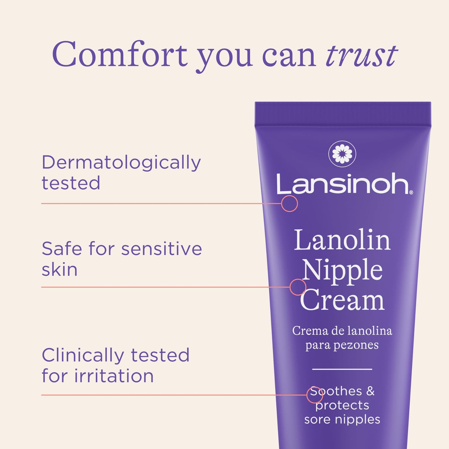 Lansinoh Nipple Cream Safe for Breastfeeding Baby, 100% Natural Nipple Butter, Breastfeeding Essentials for Postpartum Moms, 1.41 Ounces (2 Pack)