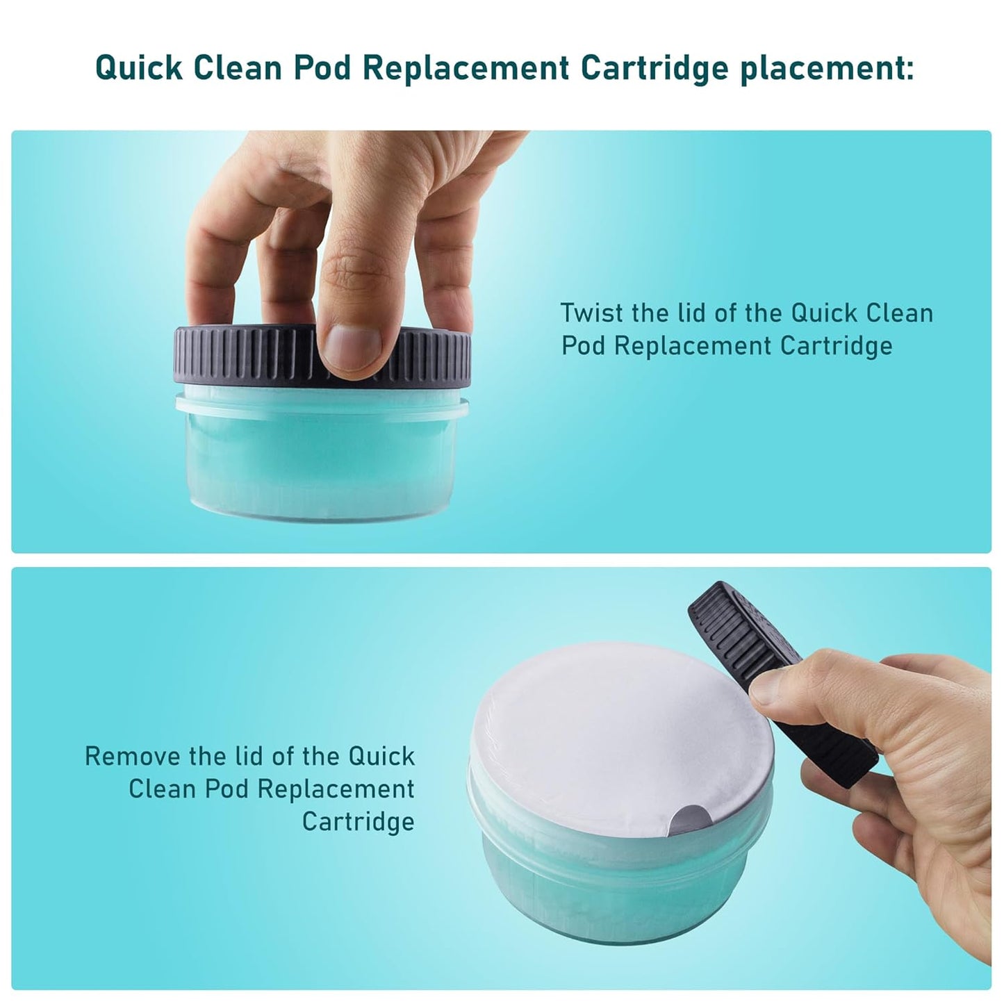 Clark Shaving Co. Quick Clean Pod Replacement Cartridges - Compatible with Philips Norelco (4-Pack)