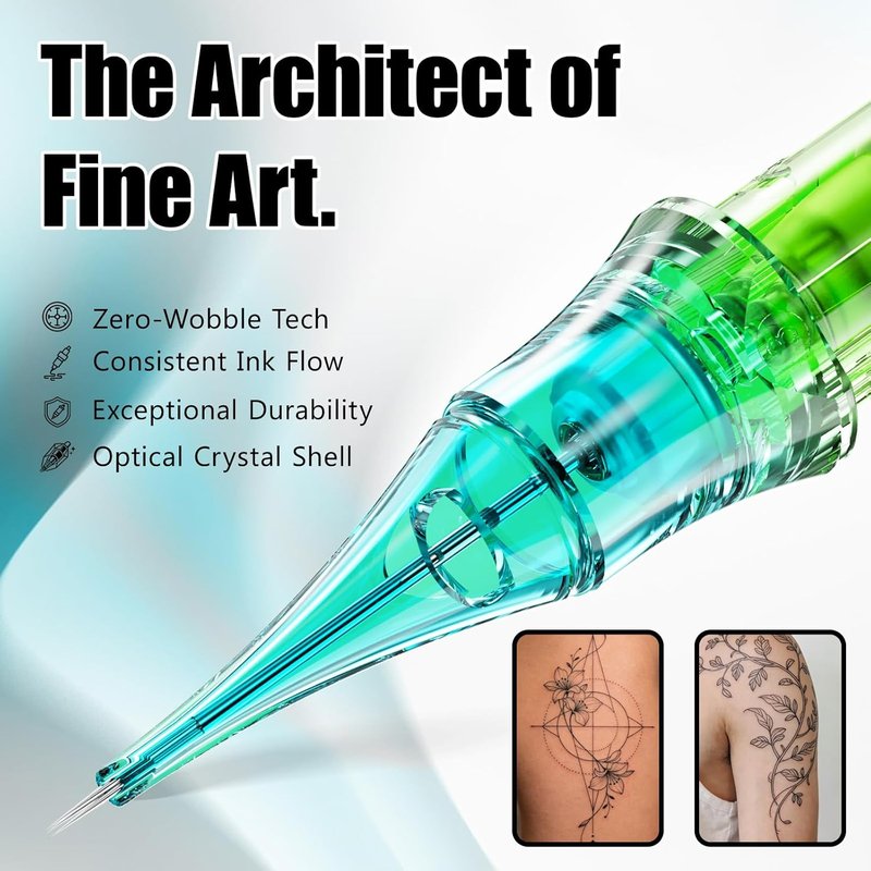 Ultimate Tattoo Needles Cartridges - 20 Pcs Precision Round Magnum 1207RM for Fast Color Application
