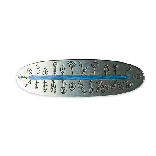 DANFORTH - Scandi Large Barrette - French Style Clasp - 3 3/4 Inches Long - Handcrafted (Elv/Blue)